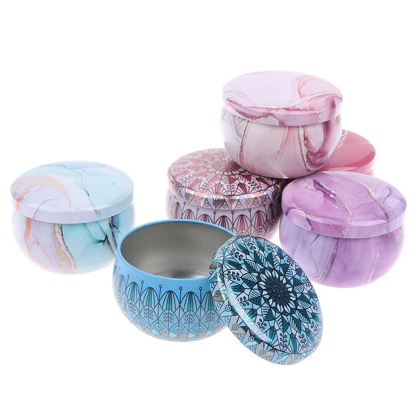 1PC 4.1×6.2CM Candle Tin Jars DIY Candle Making Kit Holder Storage Case For Dry Spices Sweets Metal Box