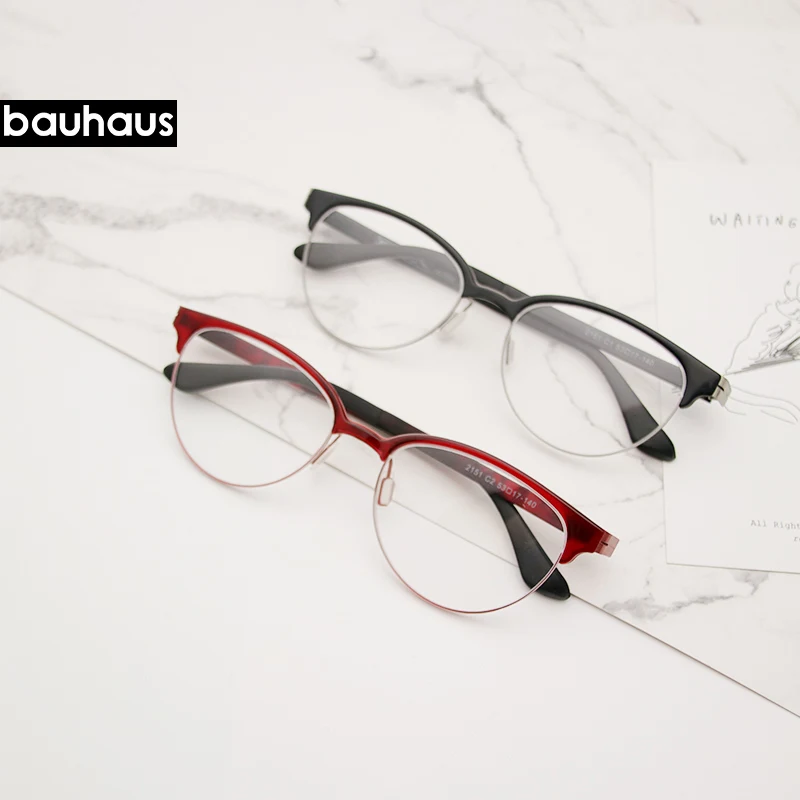 

2151 Bauhaus factory ultem non bending half frame daily eyeglasses frame