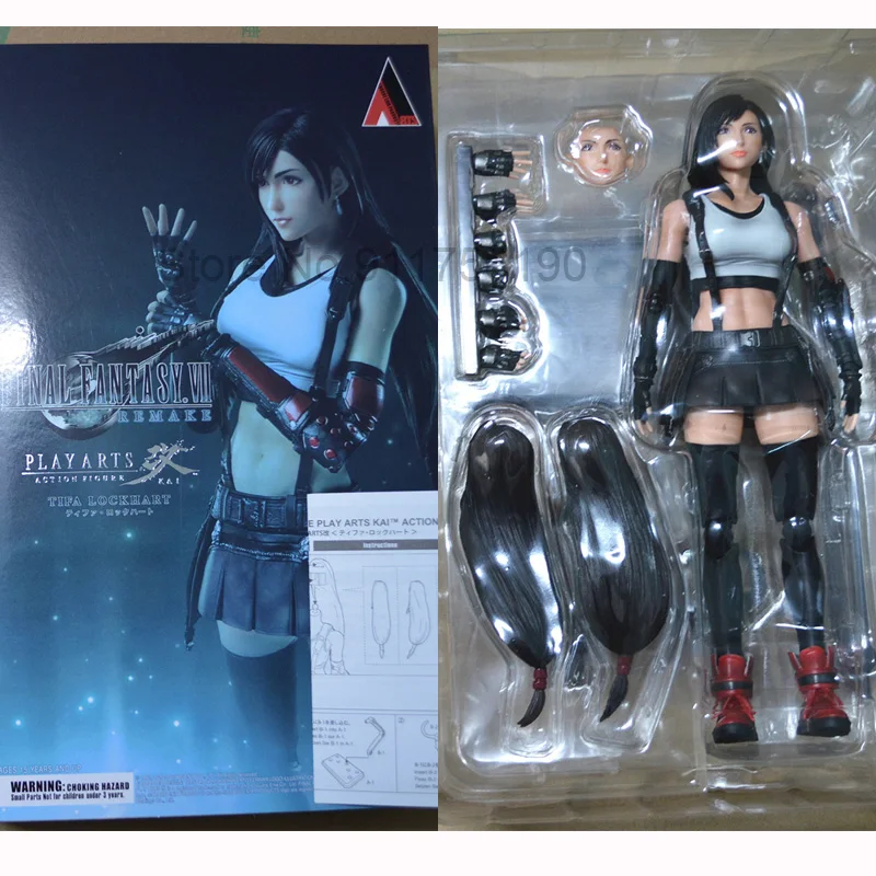 Play Arts Kai Tifa Lockhart Figure PVC Collection Movable Joint Action Model Toys Gifts 28CM