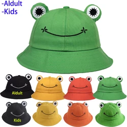 Child-Parents Frog Bucket Hat For Women Summer Autumn Plain Female Panama Outdoor Hiking Beach Fishing Sunscreen Woman Bob Caps