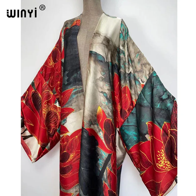 2022 Spring Women Fashion Print Long Sleeve Cardigan Female Blouse Loose Casual Cover Up Shirts Beach Kimono Blusas robe sexy