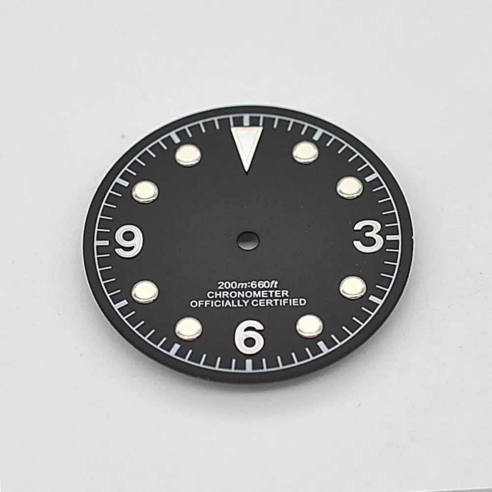 High Quality 30.5mm Watch Parts Black Watch Dial Rose Gold Marks fit NH35 ETA 2836 Miyota 8215 ST1612 Automatic Movements