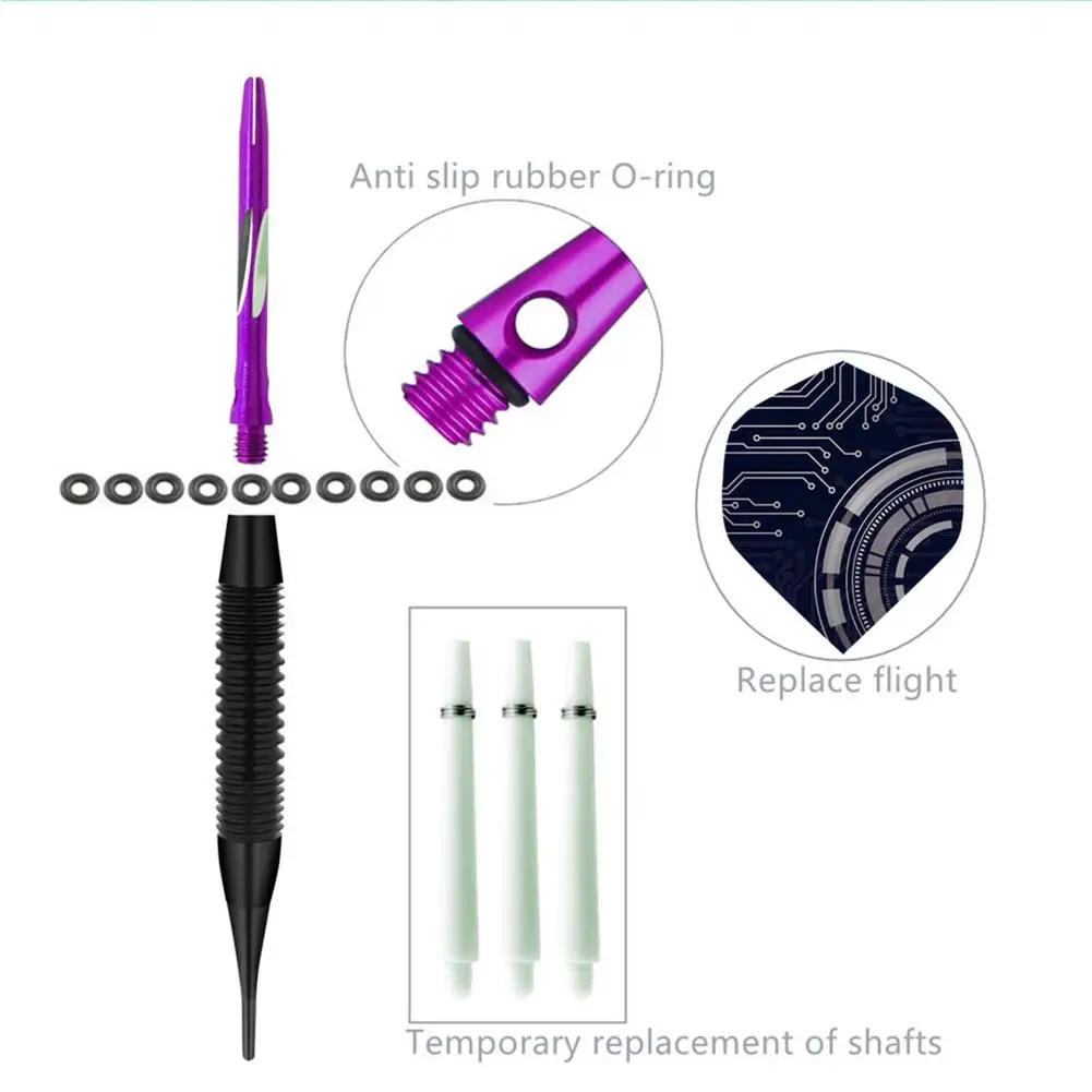 3PCS Soft Tip Darts Set Soft Safe Dart For Electronic Dart Board Professional Indoor Plastic Tip Darts Set For Dartboard Games