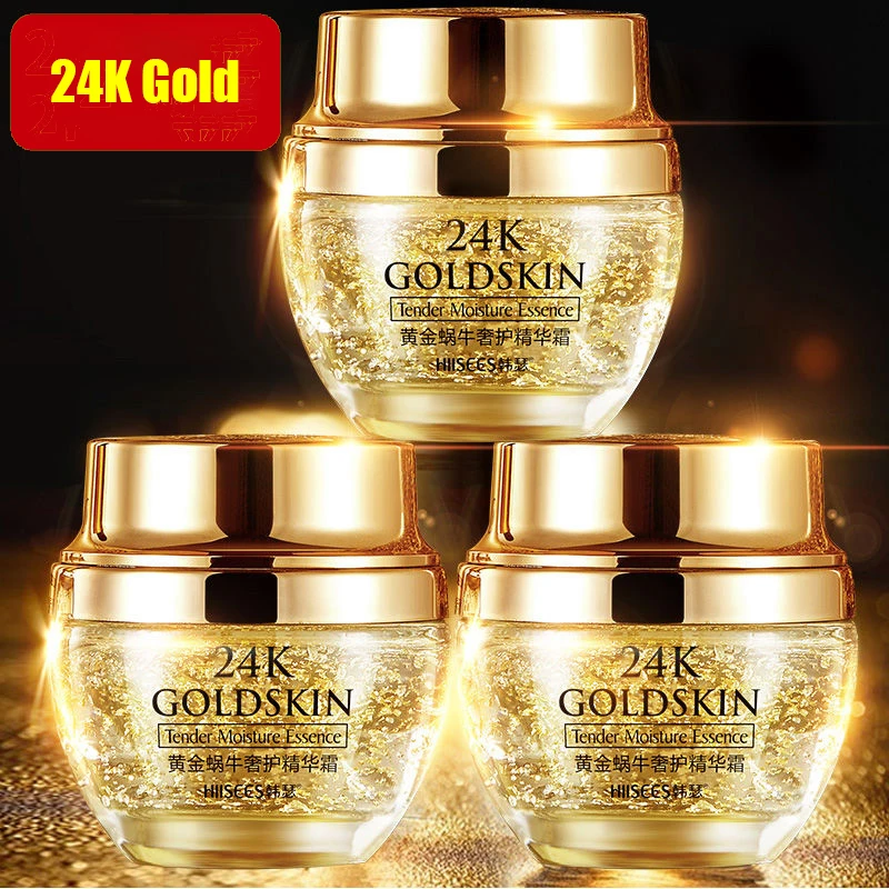 LAIKOU 24K Gold Snail Collagen Face Cream Improve Roughness Tighten Skin Repair Damaged Skin Moisturizing Face Cream Skin Care