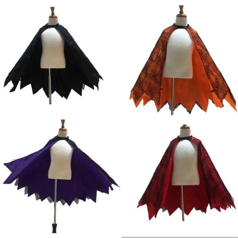 Kids Girls Boys Animal Spider Web Bat Cape Robe   Halloween Cobweb Cloak Costume Cosply Mardi Gras Accessory