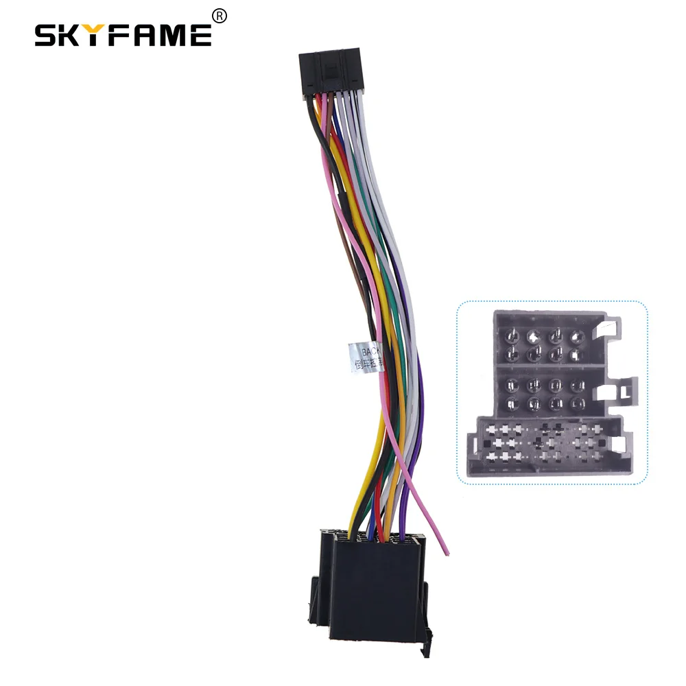 SKYFAME-Adaptador de arnés estéreo para coche, Cable de alimentación de 16 pines para Hyundai Accent Verna I20, Santafi, Kia Soul, Cerato, Forte,