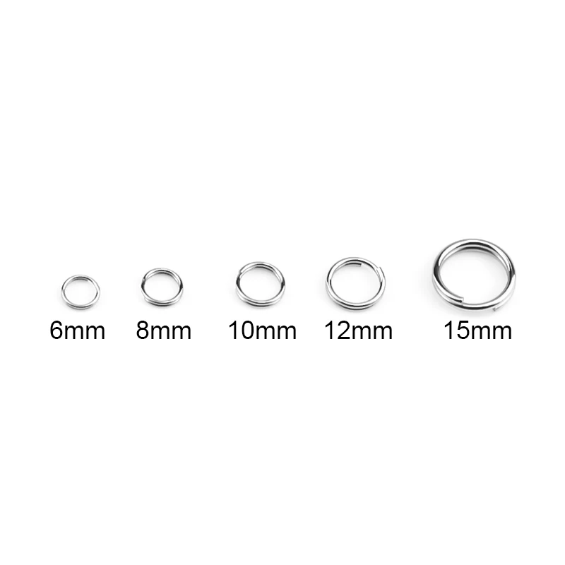 Semitree 100pcs Stainless Steel Split Rings Jump Ring Double Ring Connector for DIY Key Chains Jewelry Making Accessories 8mm