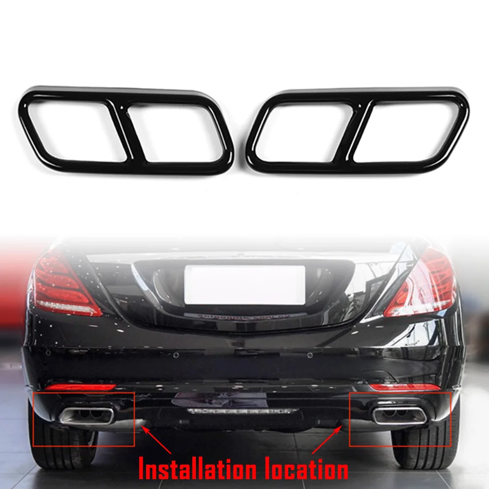 

Stainless Car Exhaust Muffler Pipe Tip Tailpipe Cover Trim For Benz S Class W221 W222 2010 2011 2012 2013 2014 2015 2016 2017