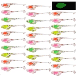 30Pcs Soft Silicone Luminous Floating Fishing Lure 5cm 1g Soft Artificial Bait Swimbaits Jigging Fishing Trout Lures