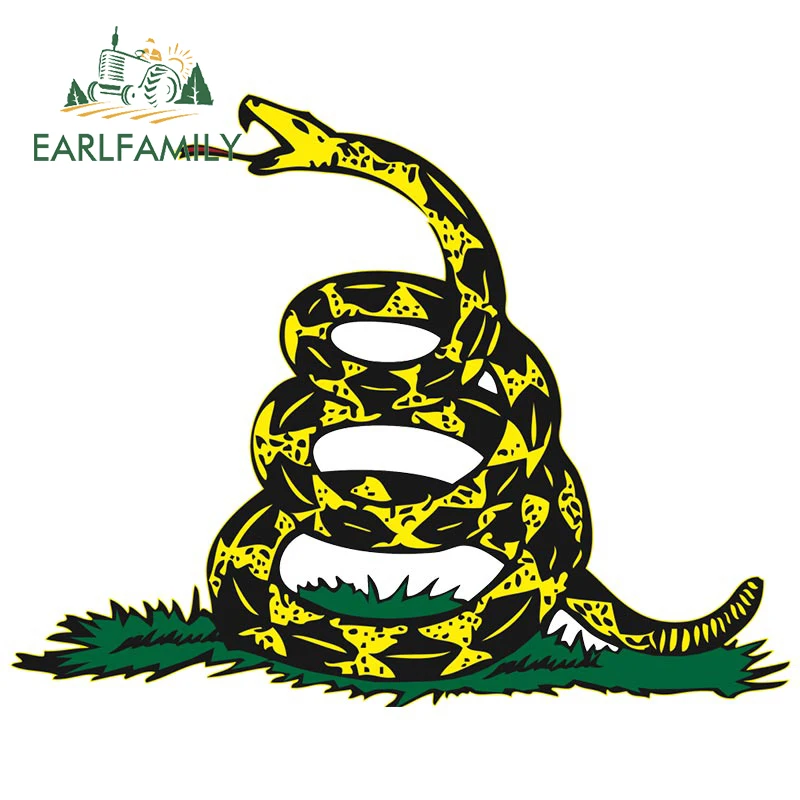 EARLFAMILY 13cm x 9cm for Dont Tread on Me Dinosaur Car Sticker Personality Occlusion Scratch Window Trunk Decal for Vehicle image 3