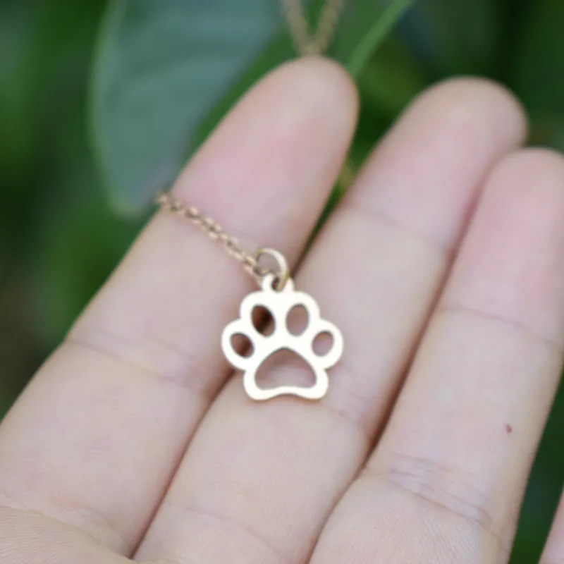 

Europe And The United States Pet Footprints Chain Necklace Female Dog Paw Print Cat Clavicle