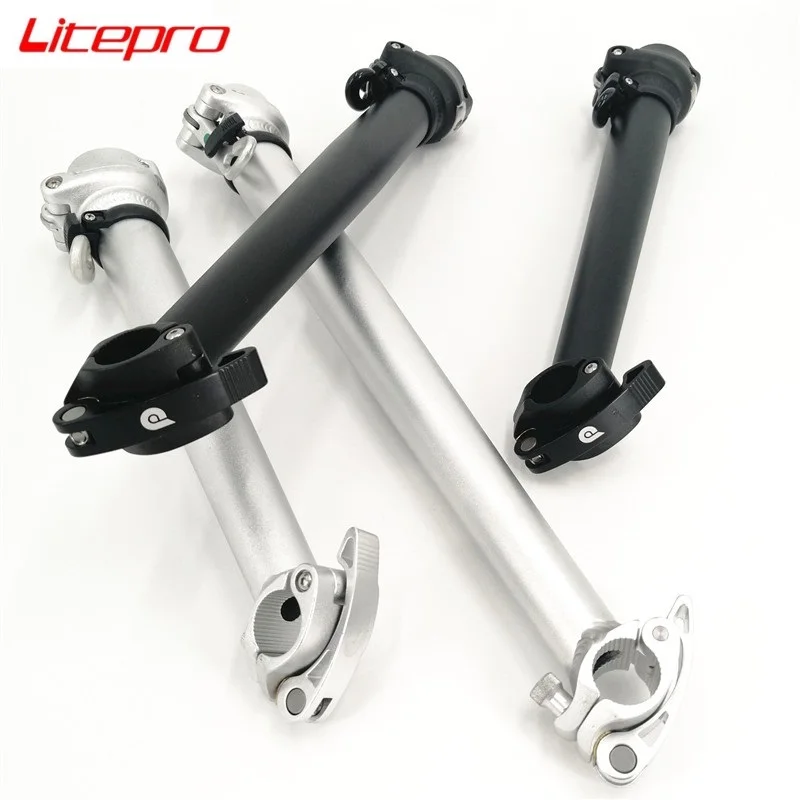 Litepro Inward Folding Quick Release Stem 31cm 33cm 37cm 40cm 42cm Aluminum Alloy Folding Bike Stem Handlebar 25.4mm Fork 28.6mm