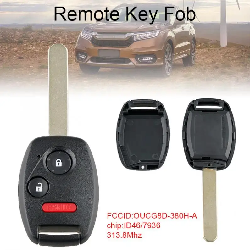 

313.8Mhz 2+1 Buttons Keyless Entry Car Key Fob Remote with ID46/7936 Chip OUCG8D-380H-A Fit for Honda Odyssey Ridgeline