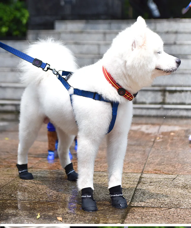 Pet Dog Cats Rain Shoes Pet Boots Rubber Portable Anti Slip Waterproof Pet Dog Cat Rain Shoes Pet Supplies Size S/M/L