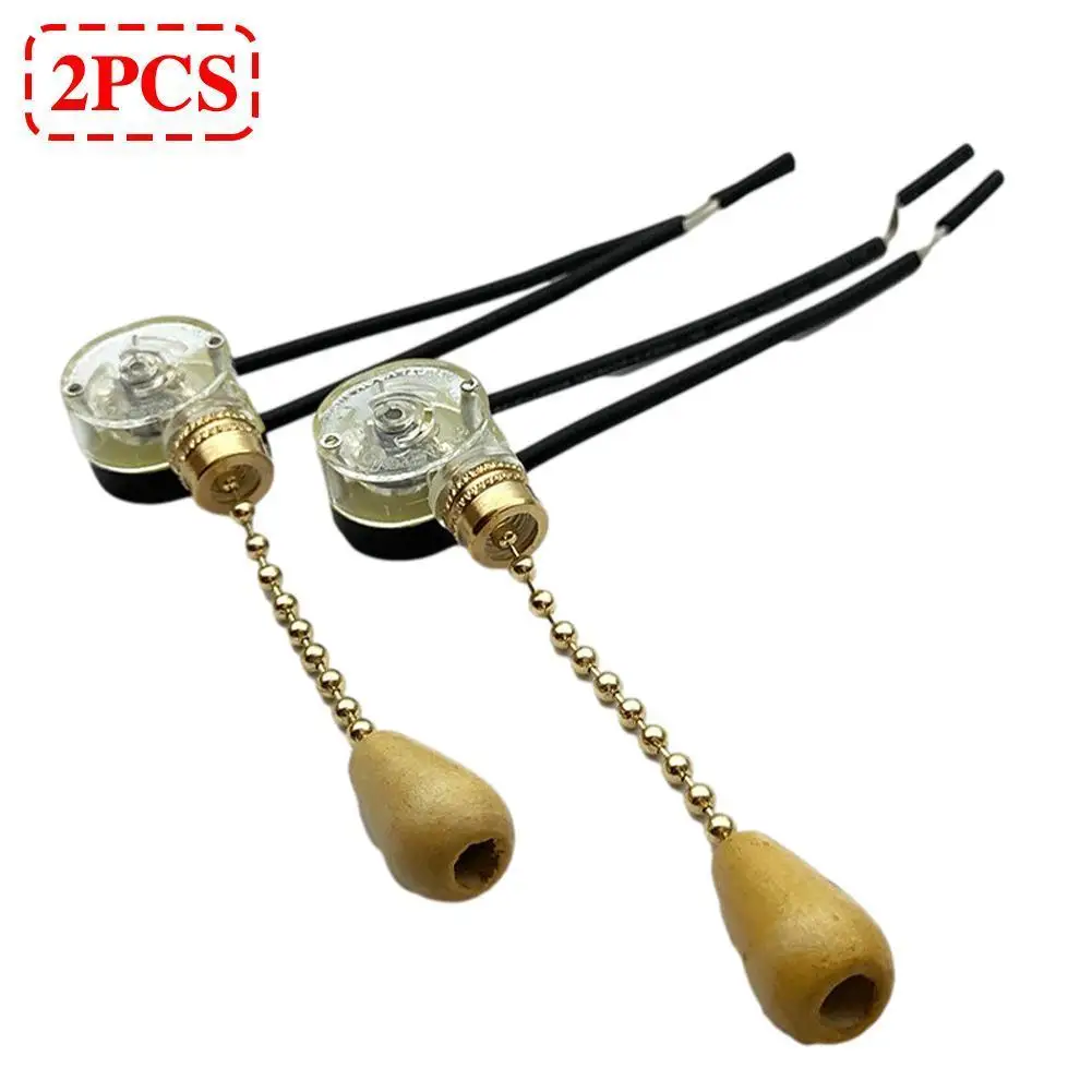 2pcs Wall Light Pull Rope Switch Pull Cord Chain Switch Control Home Universal Ceiling Fan Lamp Replacement Parts For Light