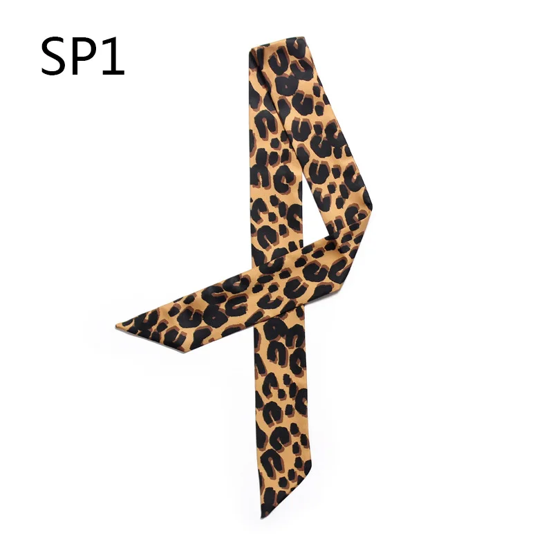 5*100cm Women Silk Scarf Narrow Long Skinny Neck Hair Scarves Silk Feeling FashionZebra Snakeskin Markings Foulard