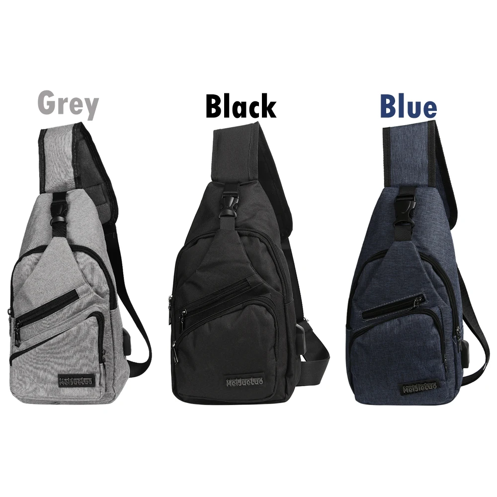 New Arrival Male Shoulder Bags USB Charging Crossbody Bags Men Anti Theft Chest Bag School Summer Short Trip Messengers Bag