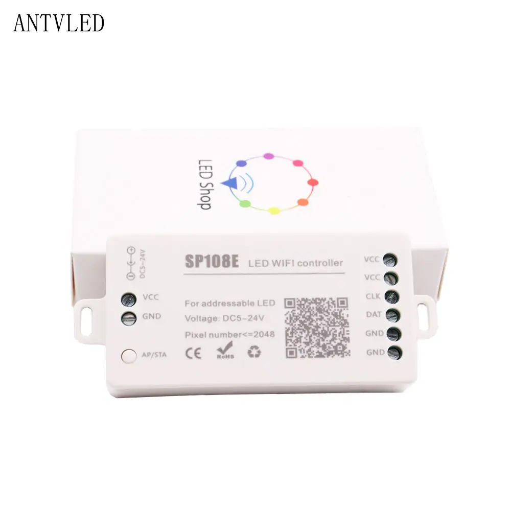 WS2812 Led Strip Light Controller SP105E/SP106E/SP107E/SP108E/SP110E For SK6812 WS2811 WS2813 WS2815 Magic Led Tape