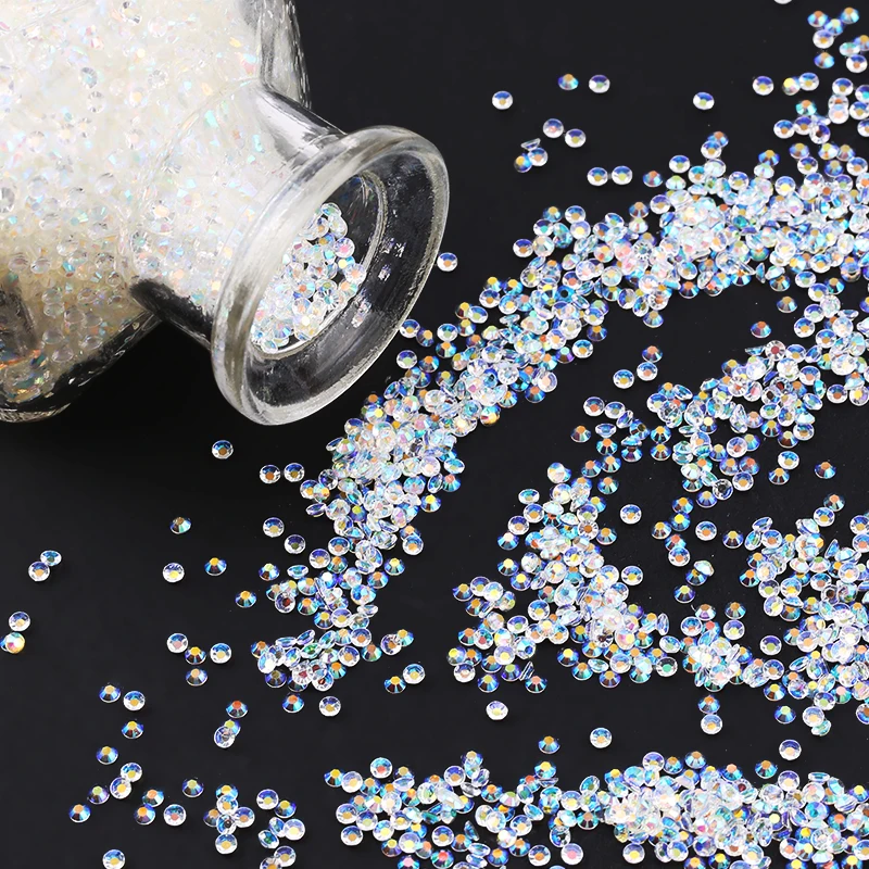 3-5mm 10000pcs/bag Jelly Resin Round Non Hotfix Flatback Rhinestoens For Clothes Cup Bag 3D Art Decoration