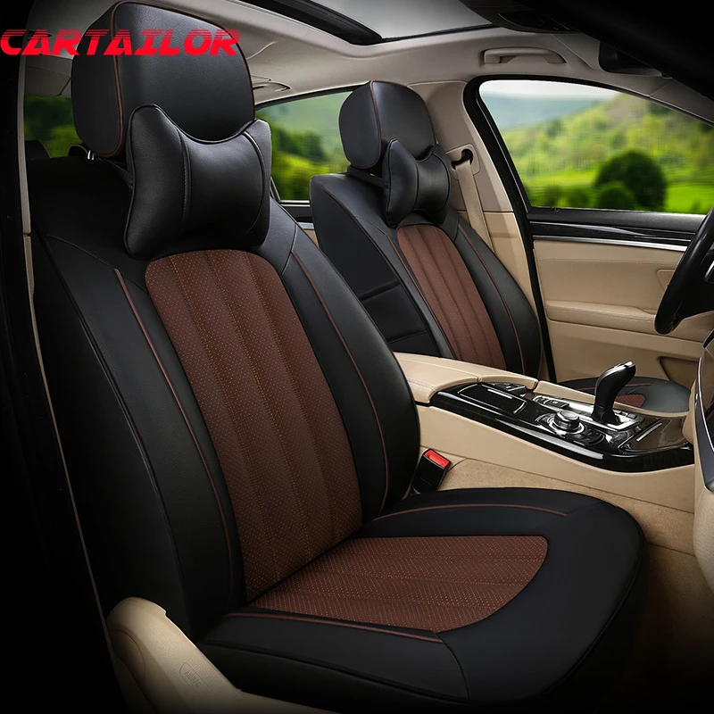 

CARTAILOR Car Seat Covers for Mercedes Benz A220 A180 2019-2020 Seat Cover for Cars Cowhide&Artificial Leather Seats Accessories