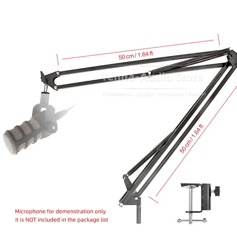 Extra Long Suspension Tabletop Cantilever Scissor Boom Arm Rack For Rode PodMic Pod Mic Desktop Clamp Mount Microphone Stand