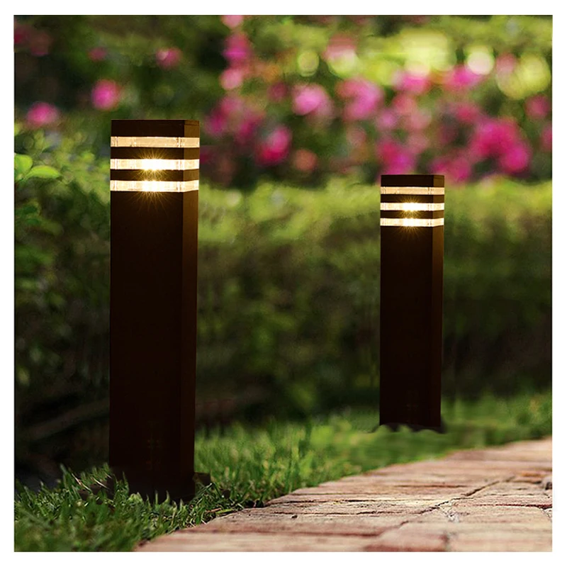 Lampe LED Imperméable au Design Moderne, Luminaire Décoratif d'Extérieur, Idéal pour une Pelouse, un Jardin, une Villa, un Parc ou une Cour, 60cm