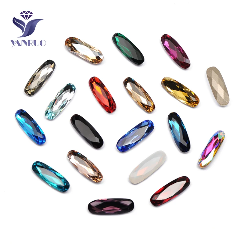 

YANRUO 4161 Elongated Baguette Sewing Stones Strass Crystal Applique DIY Jewelry Point Back Glass Rhinestones For Crafts