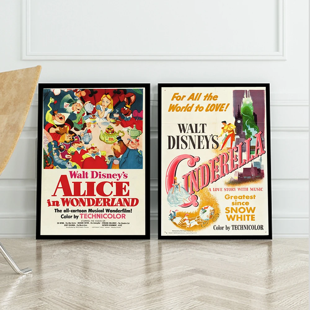

Alice in Wonderland Movie Art Canvas Painting Poster And Prints Abstract Cartoon Wall Pictures For Girls Bedroom Home Decoration