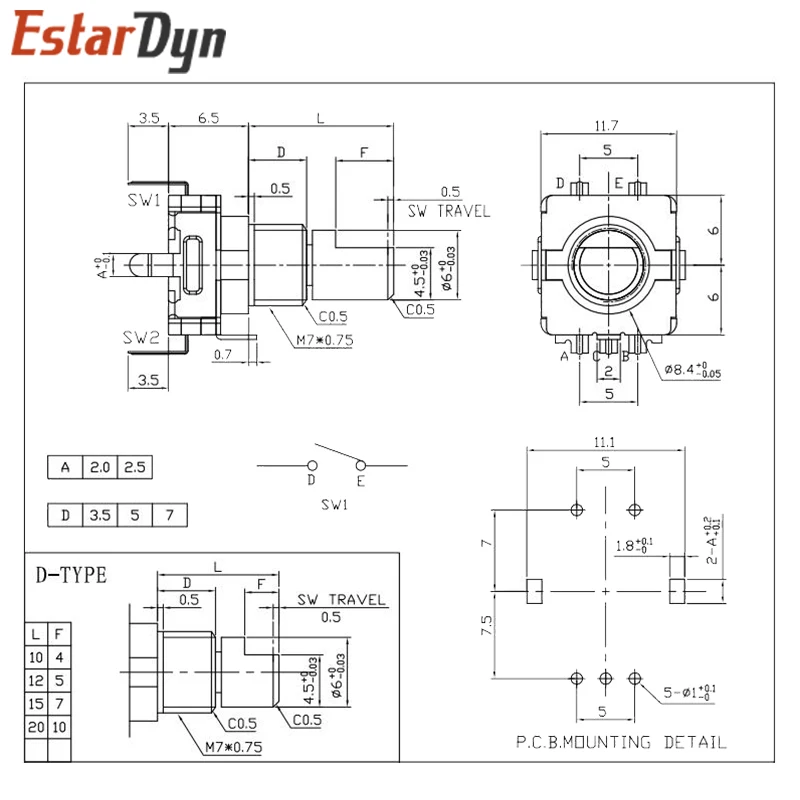 Rotary Encoder Module for Arduino Brick Sensor Development Round Audio Rotating Potentiometer Knob Cap EC11