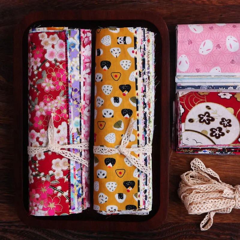 Japanese Style Bronzing Cotton Patchwork Fabric For Sewing Dolls Bags DIY Coin Purse Quilting Accessories Handmade Cloth P68