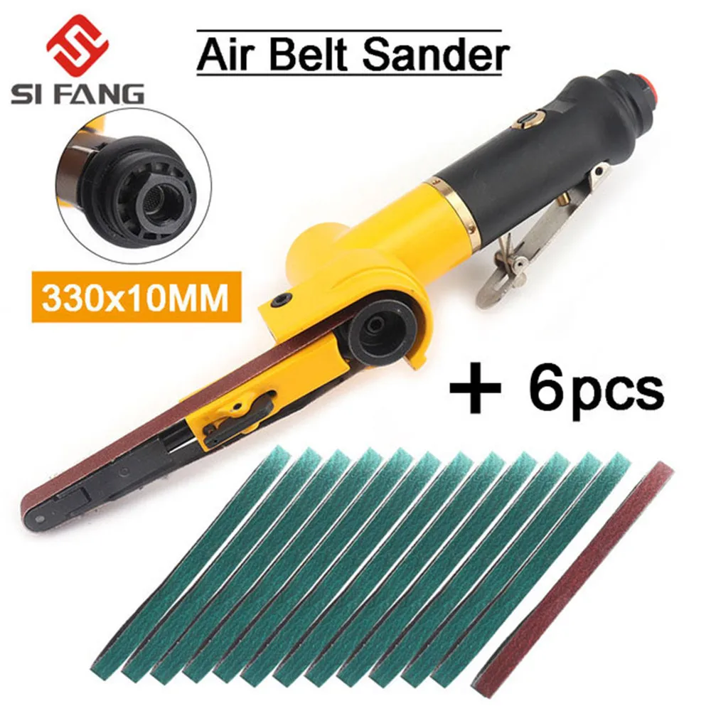 10*330mm Air Belt Sander Sanding Belt Adapter Pneumatic DIY Sanding Belt Angle Grinder Grinding Machine Welding Parts 16000rpm