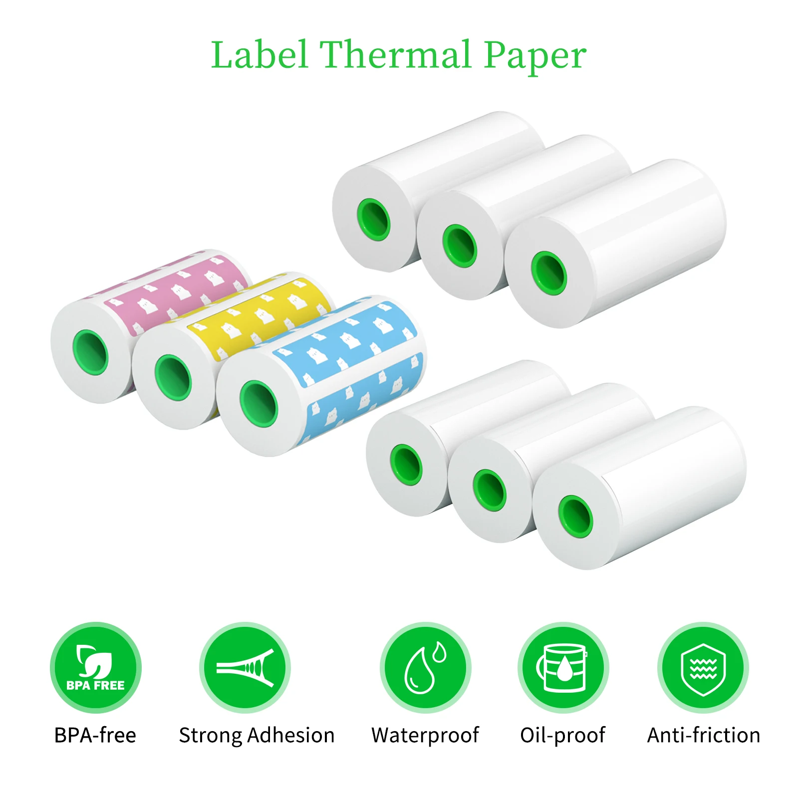 PeriPage 3 Rolls Label Paper Sticker Self-Adhesive Waterproof Oil-proof for PeriPage A6/A9/A9s/A9 Pro/A9 Max/A9s Max Printer