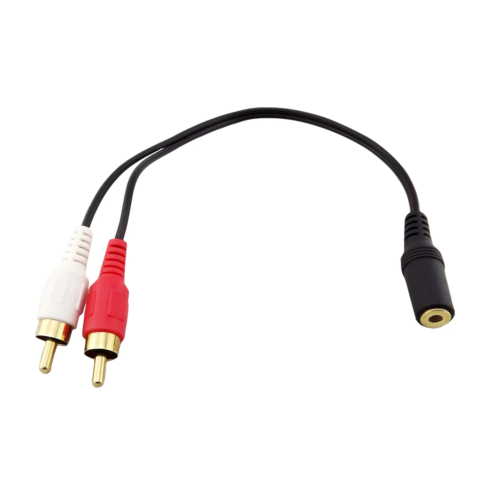 

2pcs 3.5mm 1/8" Mini Jack Stereo Female To Dual RCA Phono Male Plug Adapter Audio Y Cable Cord Gold Plated 28cm