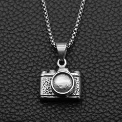 Fashionable Stainless Steel Irregular Camera Pendant Necklace Geometric Jewelry Gift Hot Selling