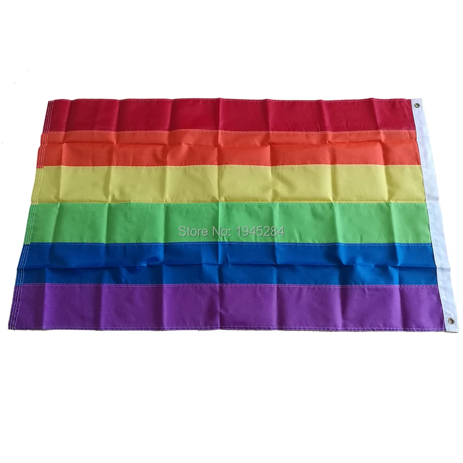 Embroidered Sewn Rainbow Flag Banner LGBT Pride Flag Embroidery Banner Oxford Fabric Nylon 3x5ft