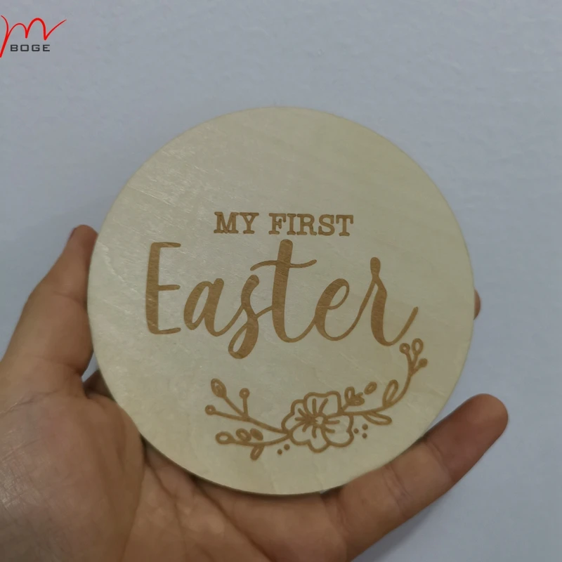 20pcs   My First Easter' Wooden Plaque Holiday Announcement Photo Props  Baby Milestone Cards