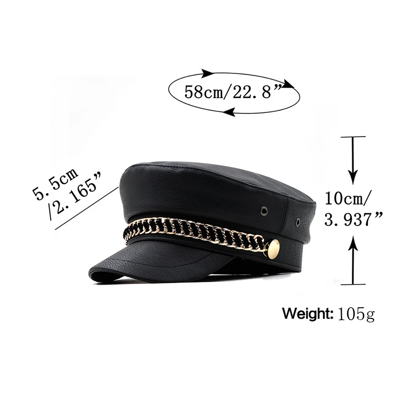 New Trend Winter Hats For Women French Style Pu Baker\'s Boy Hat New Cool Women Baseball Cap Black Visor Hat Gorras Casquette