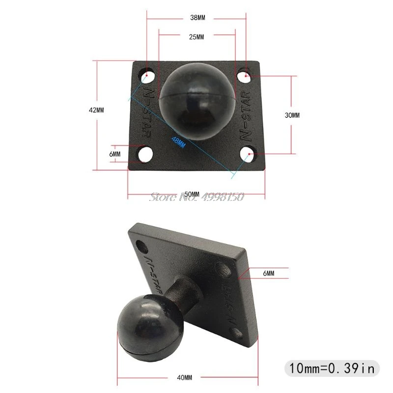 Aluminum Square Mount Base with Ball Head for Ram Mount for Garmin Zumo/TomTom Dropship