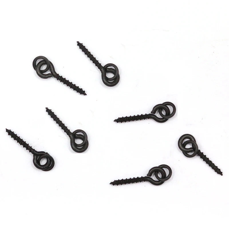 1000 stücke Edelstahl Köder Spike Karpfen Angeln Haken Köder Pin Lock Schraube Runde Blatt Matte Schwarz Angeln Werkzeug Zubehör pesca – Detail 3
