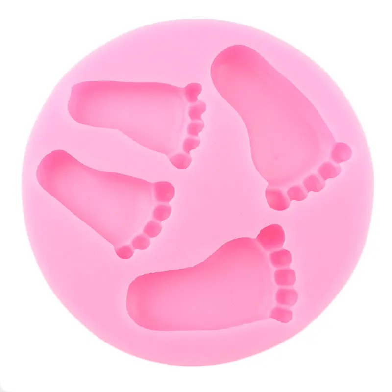 Baby Foot Silicone Molds DIY Party Cupcake Topper Fondant Cake Decorating Tools Candy Chocolate Gumpaste Mould