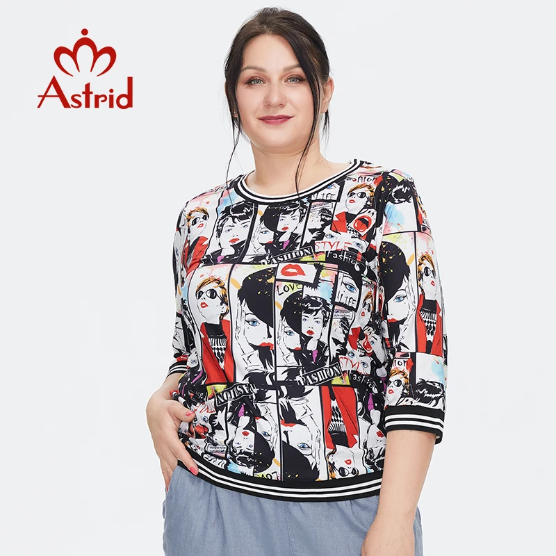 Astrid-T-shirt grande taille pour femmes, vêtements féminins, vintage, mode, dessin animé, graphique, blouses drôles, tendances, 2022