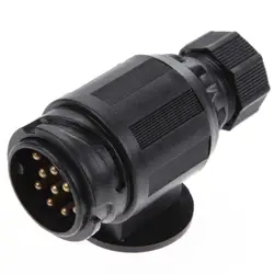 Practical 13-Pin Trailer Socket Black European-style Electrical Plug Sockets Camping RV Caravan Car Styling Trailer Socket