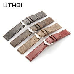 UTHAI Z86 Watch Band Genuine Leather Straps 20mm 22mm Watch Accessories For Huawei Watch Samsung Watch Watchbands