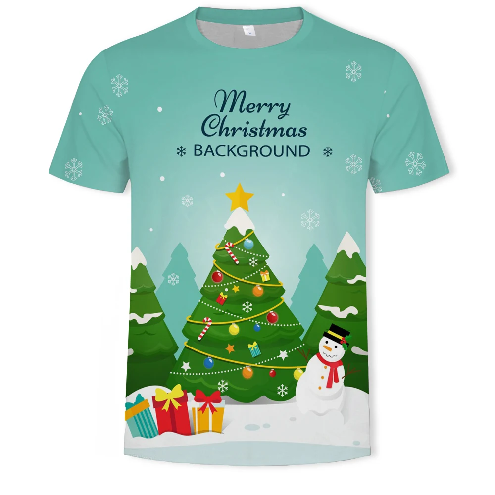 2021 Christmas gift men's T Shirts 3d Printe Rave party men Short Sleeve Christmas  O-Neck Tops Tee oversized T-shirt