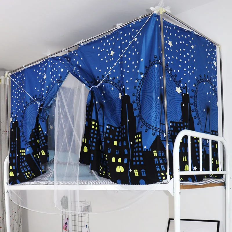 Bed Curtain for Student Children Dormitory Mosquito Net Integrated Upper Shop Lower Shade Cloth men\'s female bedroom bed canopy
