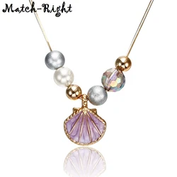 Women's Beads Necklace for Women Shell Necklaces & Pendants Crystal Beaded Statement Necklace New Jewelry for Gifts NR085