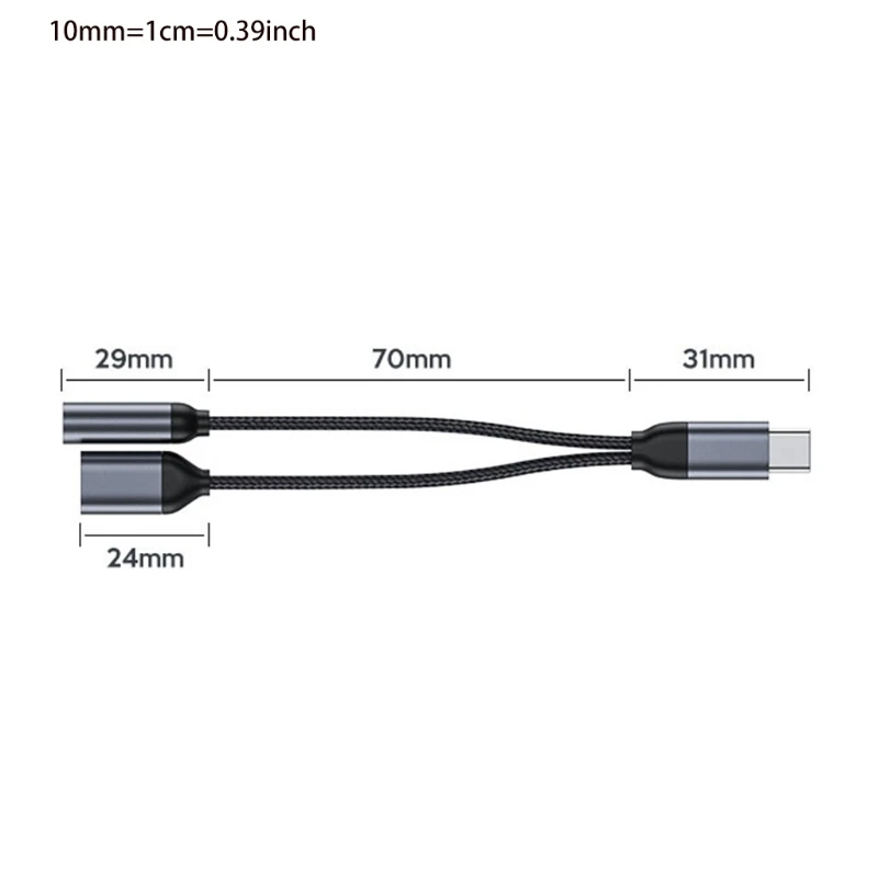 Adapter USB C 2 en 1 a 3,5mm, con cargador, tipo 3,5mm, auriculares