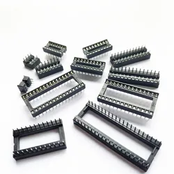 12 Sizes 8-40 Pin DIP IC Sockets Adaptor Solder Type IC Connector Narrow Wide DIY Singlechip Chip Base Drop Shipping