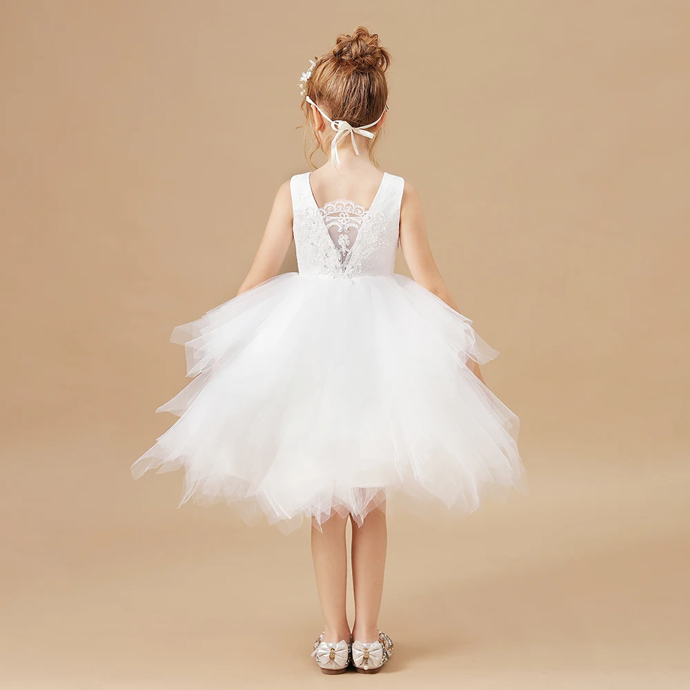 Robe Tutu de Demoiselle d'Honneur pour Enfant, Tenue de Soirée, d'Anniversaire, de Ballet, de Banquet, de Concours, de Bal, de Cérémonie, Junior