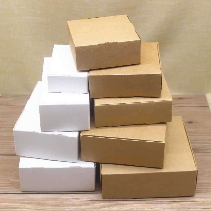 Caja de avión de papel, 10 Uds., caja de embalaje Kraft/blanco de varios tamaños, suministros de recuerdo de fiesta de boda, almacenamiento de dulces de Chocolate y jabón hecho a mano